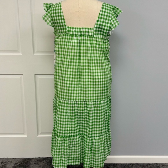 NWT Draper James RSVP Midi Sundress XL Green Gingham Check Tiered *missing belt - Picture 3 of 10
